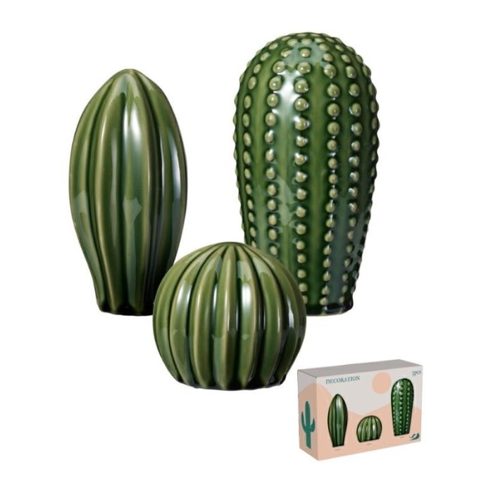 3 CACTUS PORCELLANA 101618 CM.